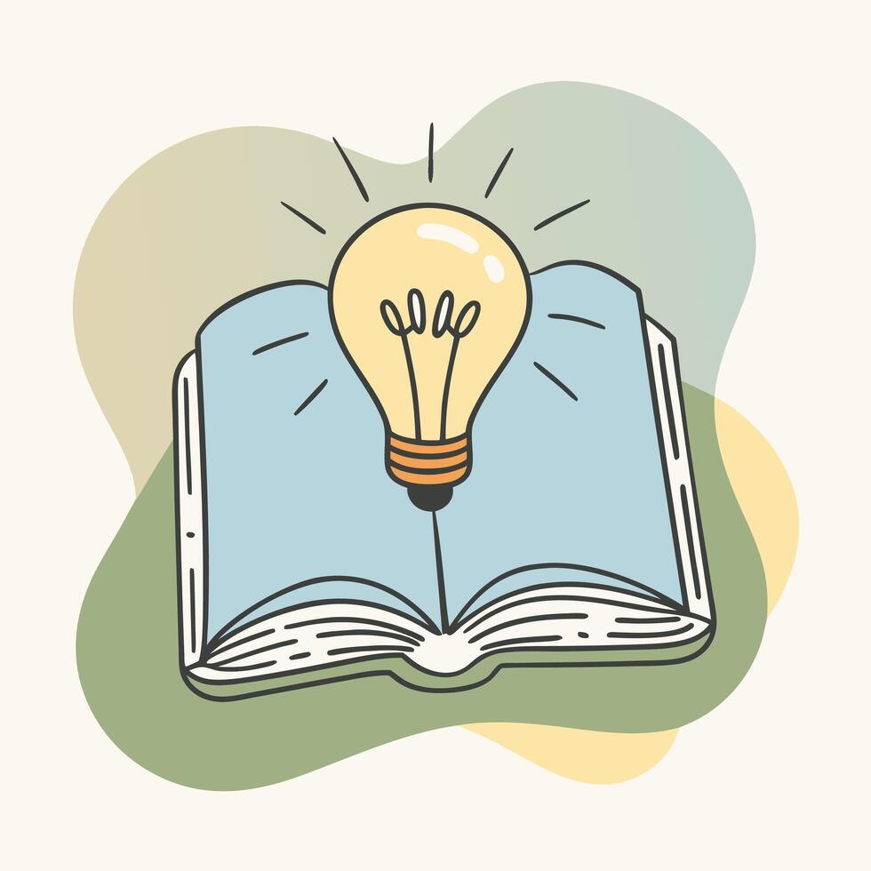 Creative Thinking and Learning Open Book vector