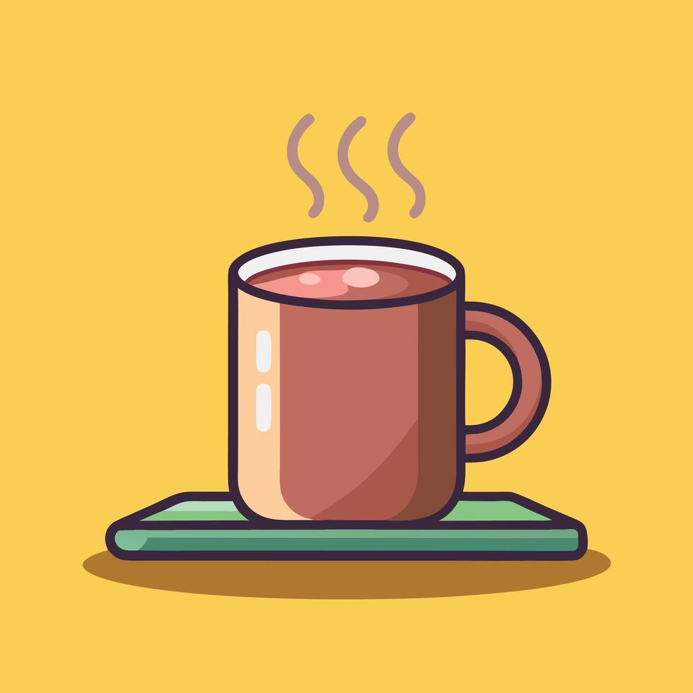 Tea Cup with a Heartwarming Expression vector