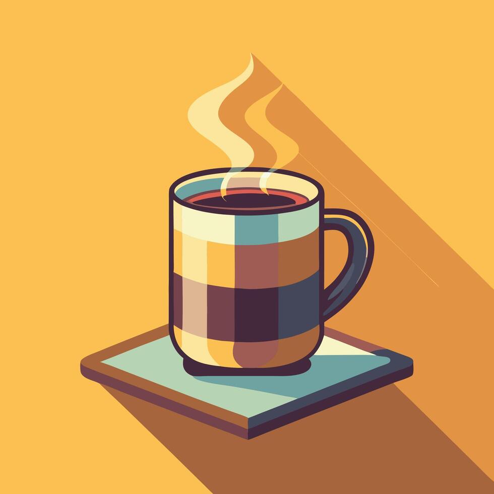 Modern Flat Style Tea Cup Illustration vector