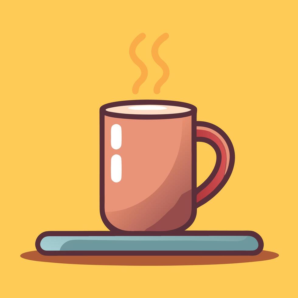 Cartoon Cup of Tea with a Teabag Tag vector