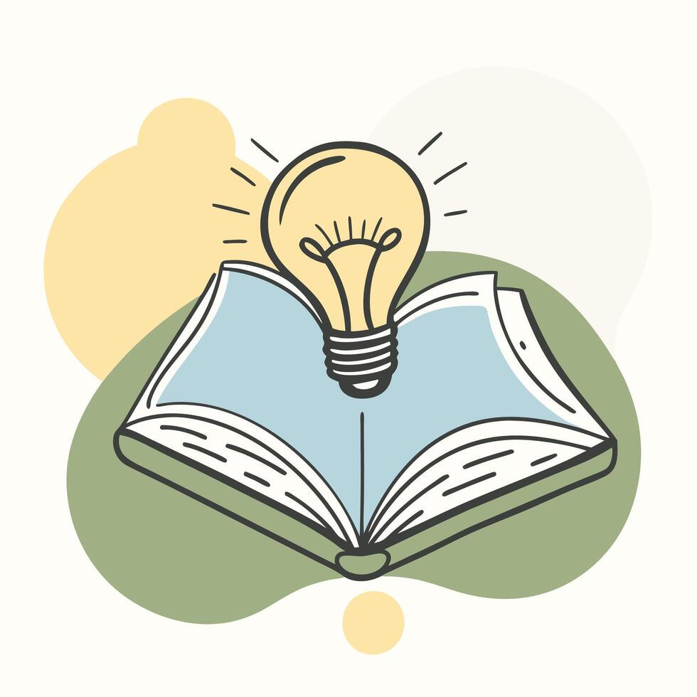 Creative Open Book with Lightbulb Icon vector