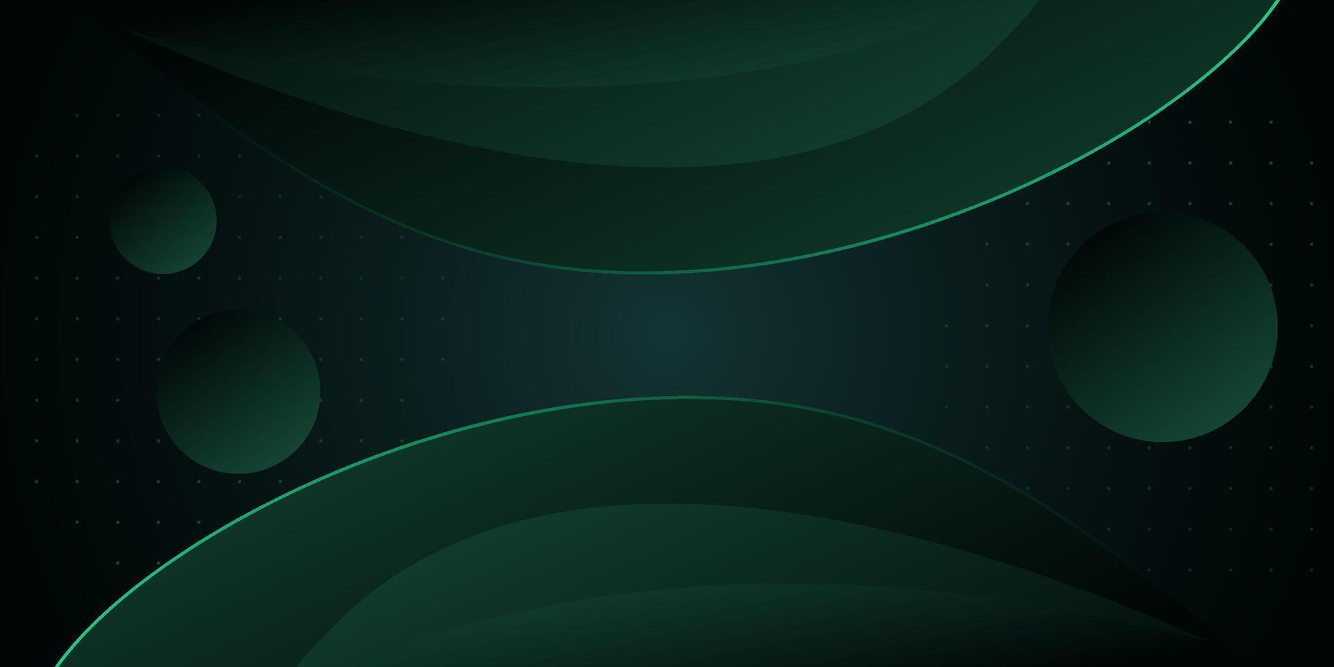 Abstract futuristic dark green wave background with light and shadow. Eps10 vector