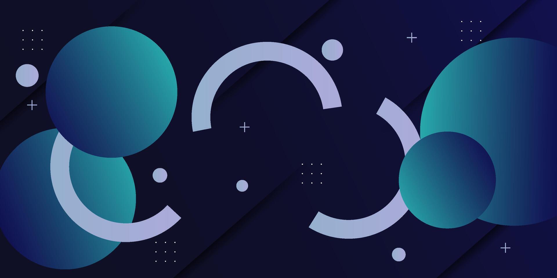 Abstract dark business banner background with simple geometric circle shape pattern. Trendy concept background. Eps10 vector