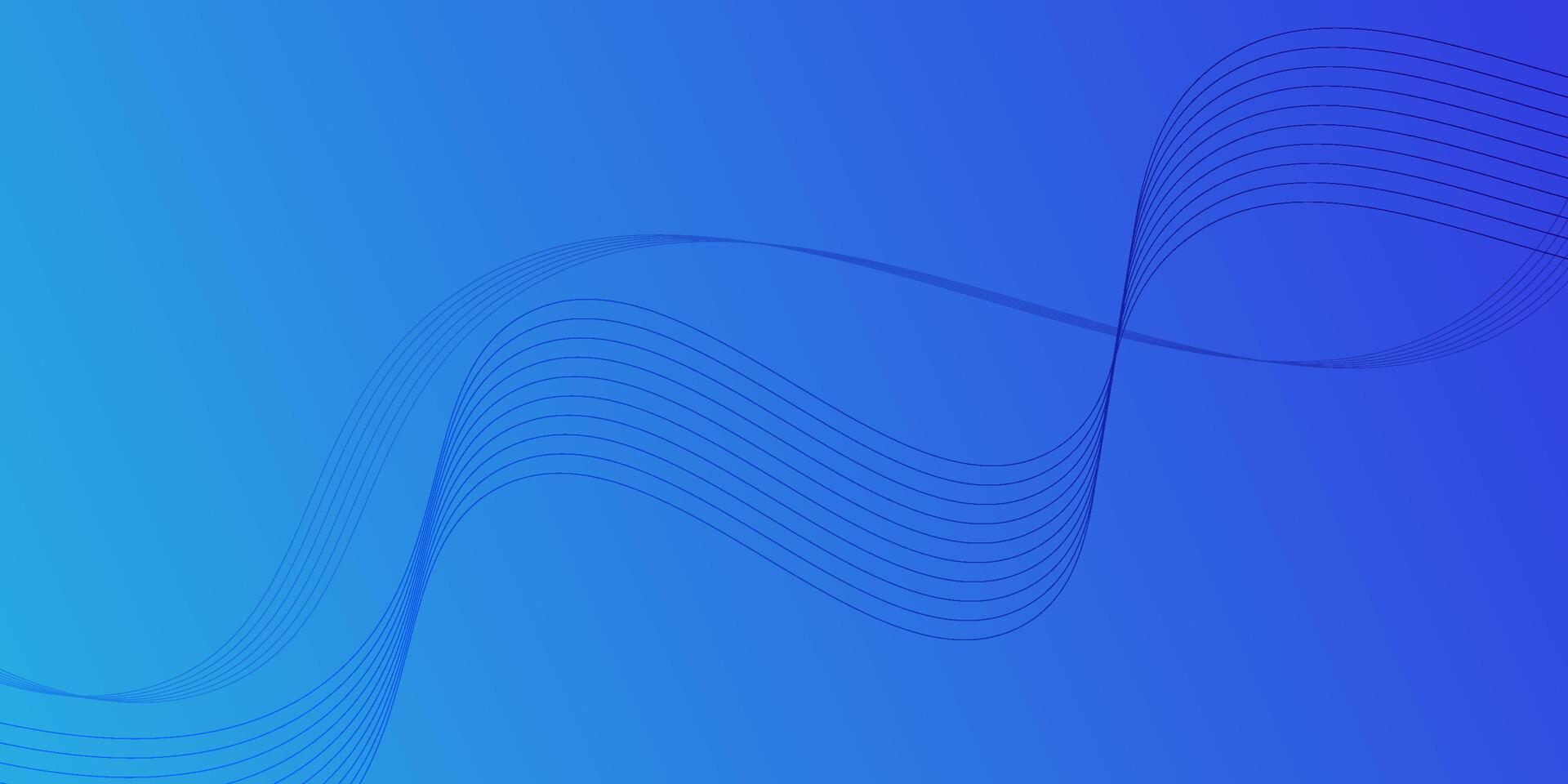 Blue gradient background wallpaper with curved lines for background or presentation. eps10 vector