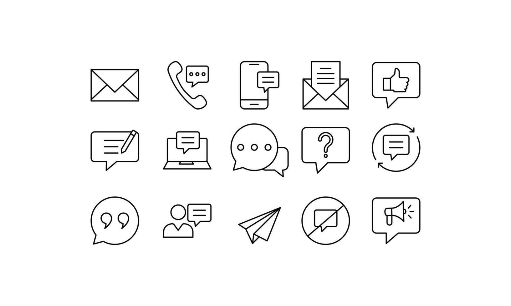 Set icon various ways of message communication for talk and chat. Suitable for tech presentations, social media graphics, and business websites. vector