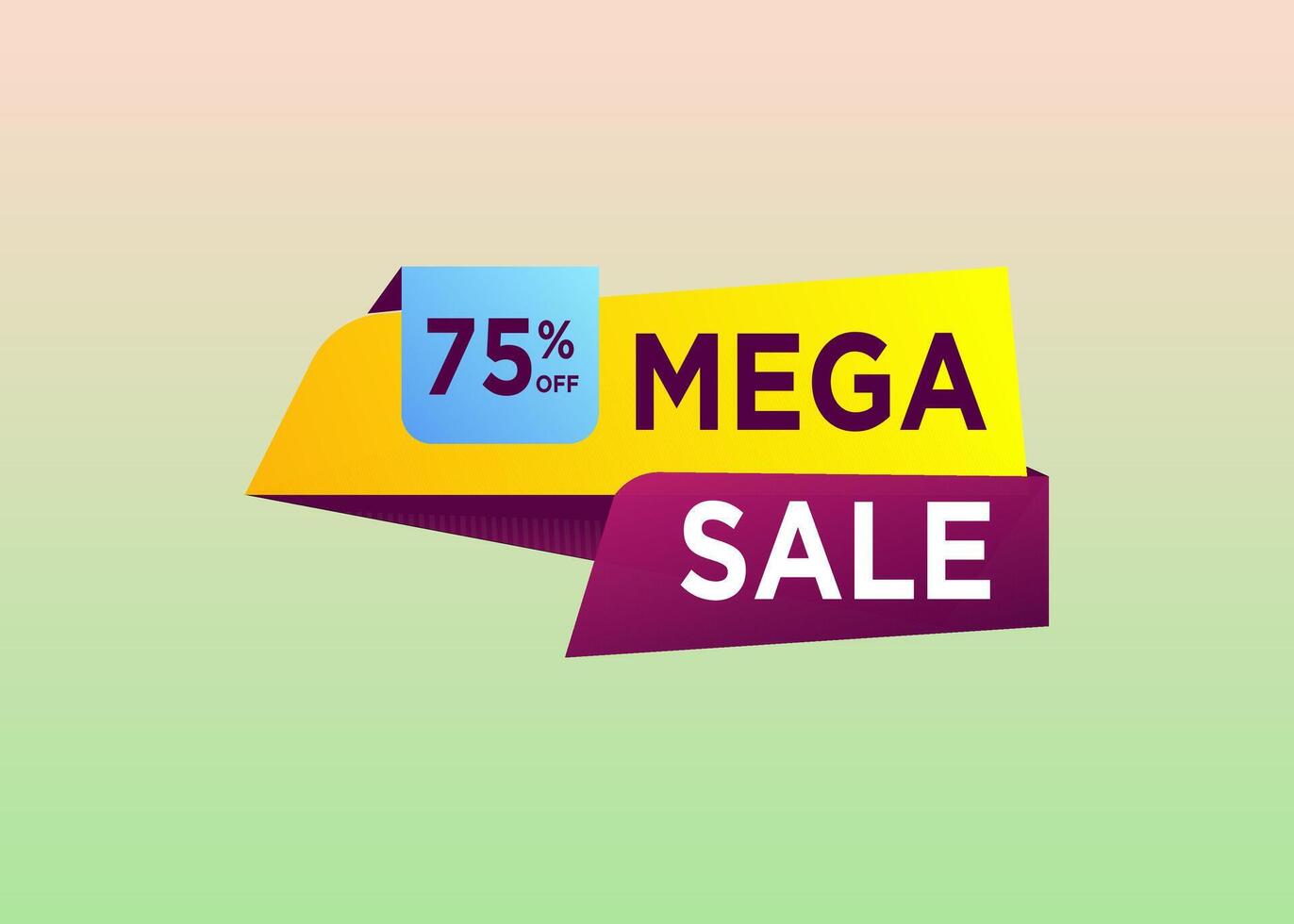 Simple and clean mega sale label design vector