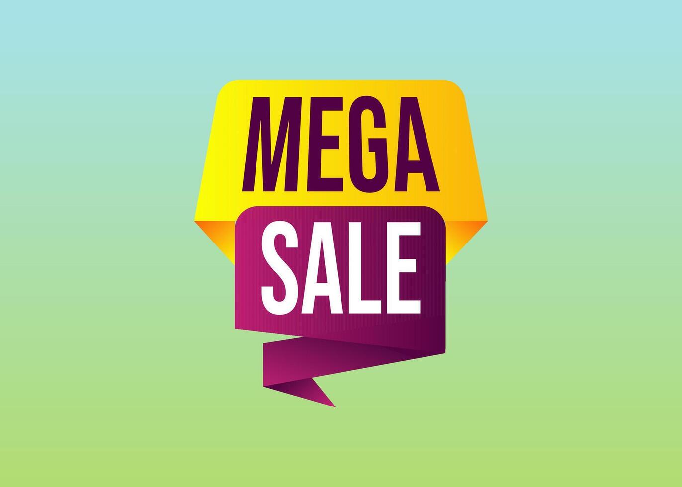 Stylist mega sale label, design template vector