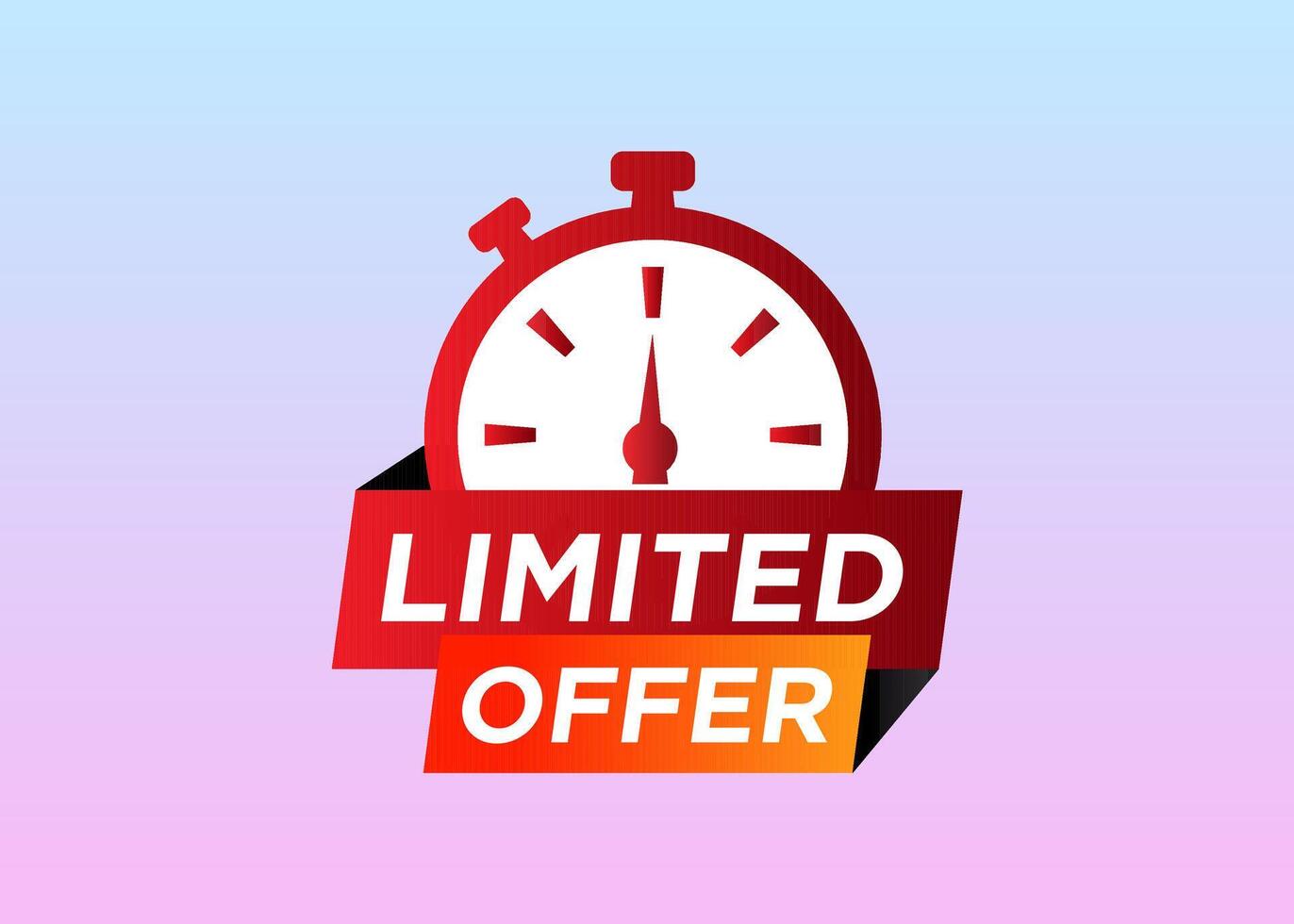 Simple and clean limited offer label design vector