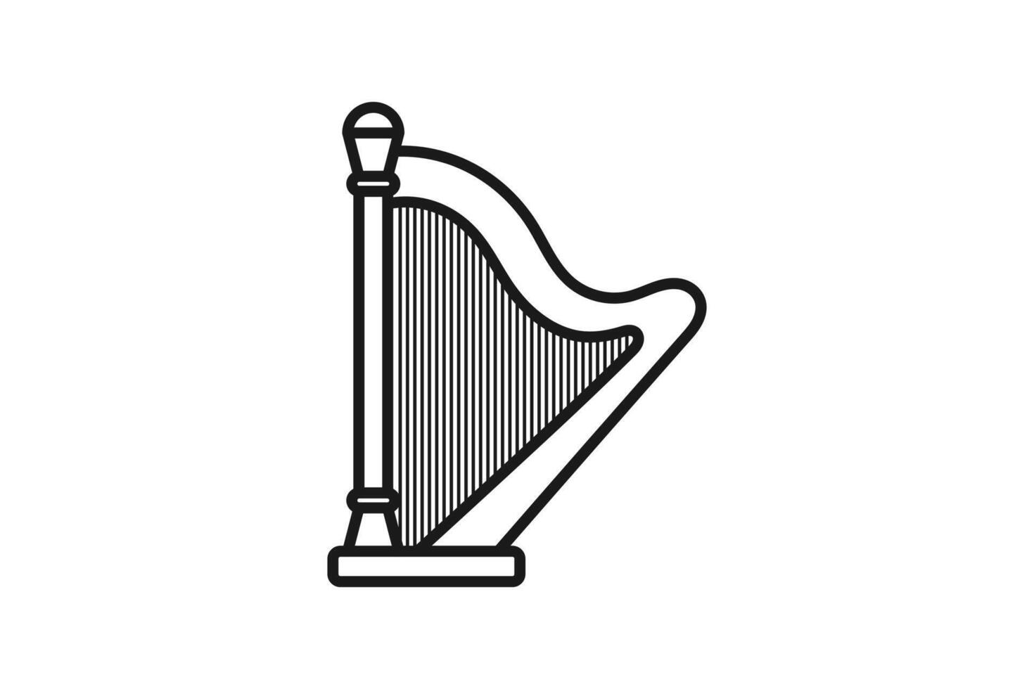 harp musical instrument icon line vector