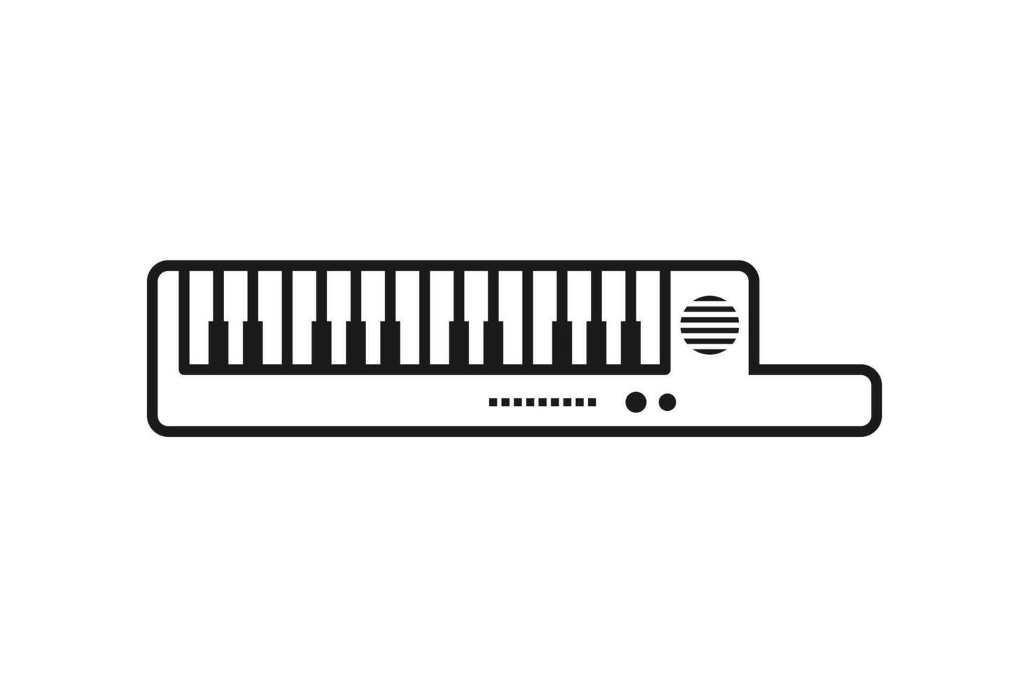 keytar or electric piano icon line vector