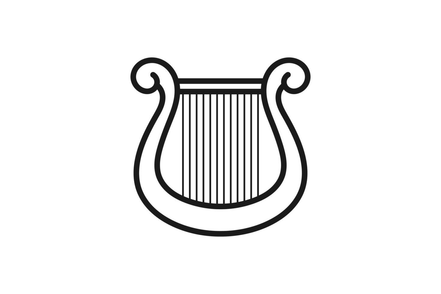 mini harp musical instrument icon line vector
