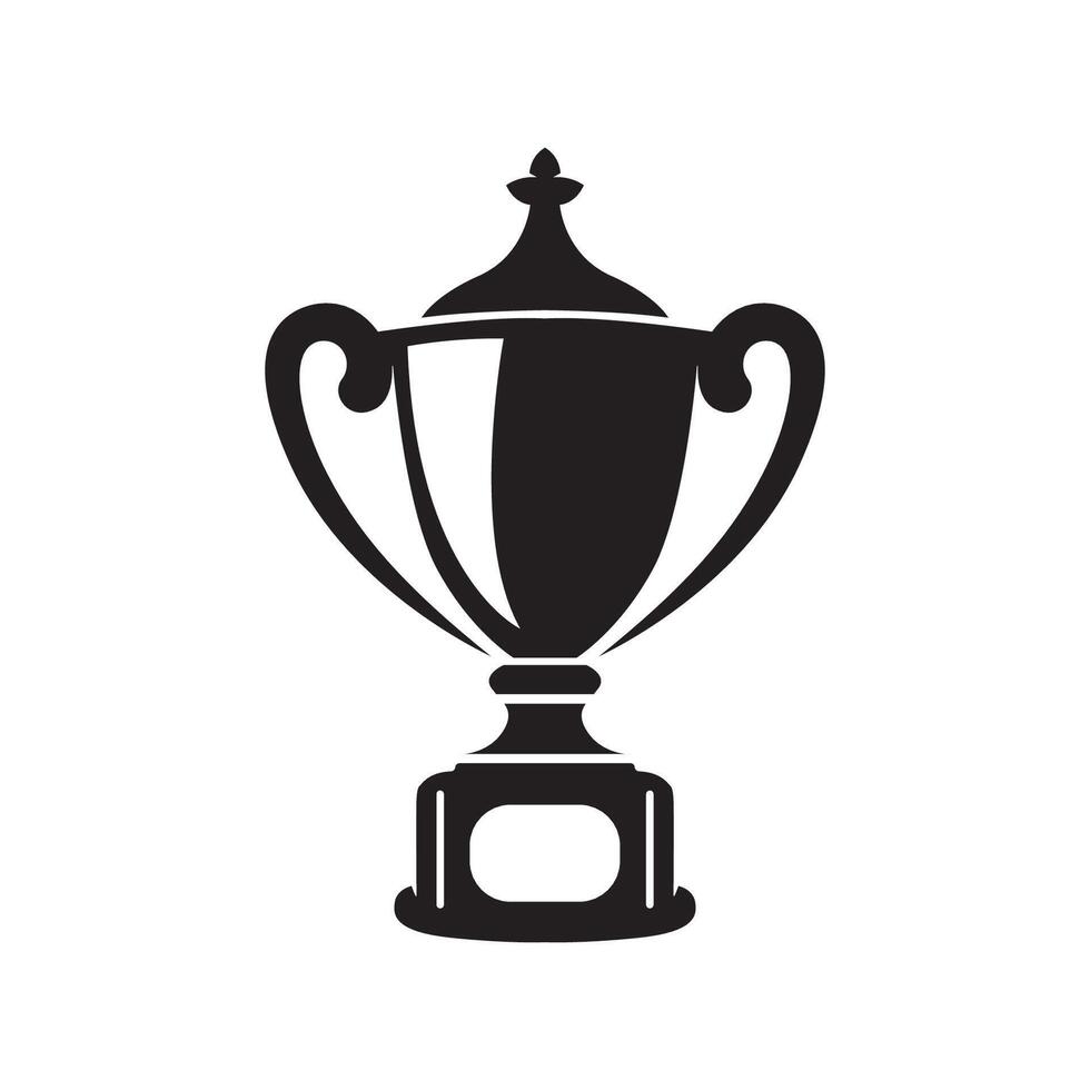 Trophy cup winner number one icon logo vector