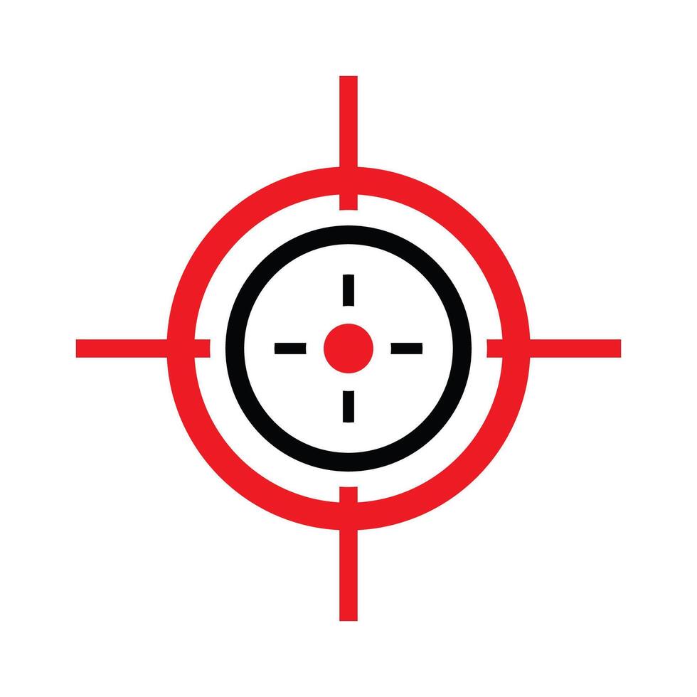 Target shot red center symbol vector