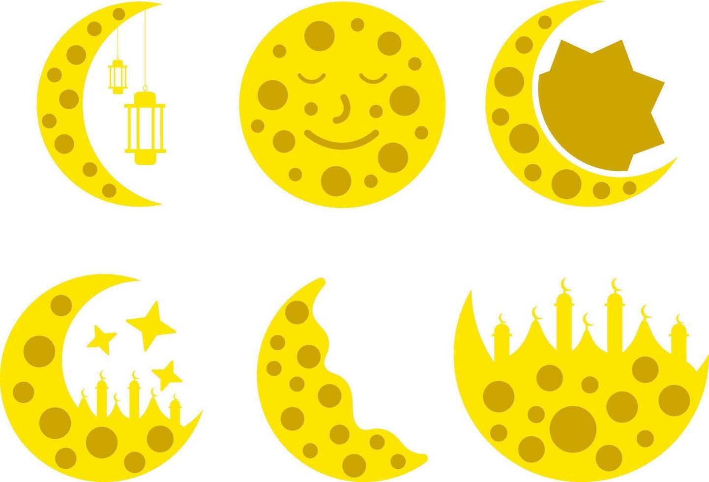 crescent moon of Ramadan icon vector