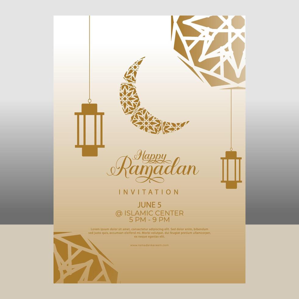 Ramadan iftar party invitation template vector