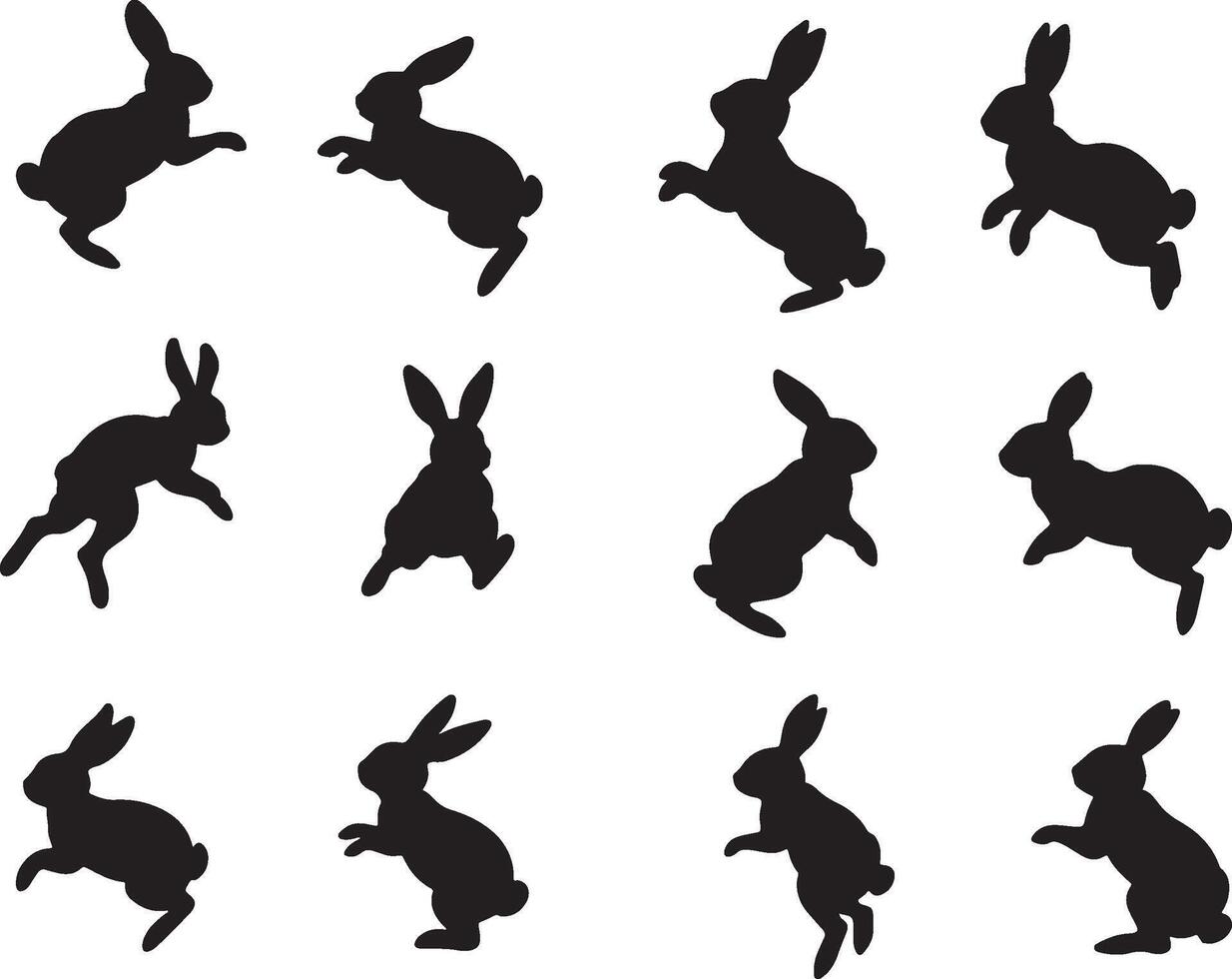 Bunny silhouette clip art vector