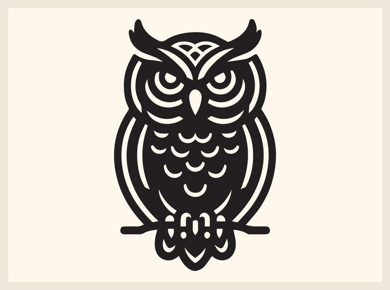 Flying Owl Silhouette with Spread Wings in Motion vector