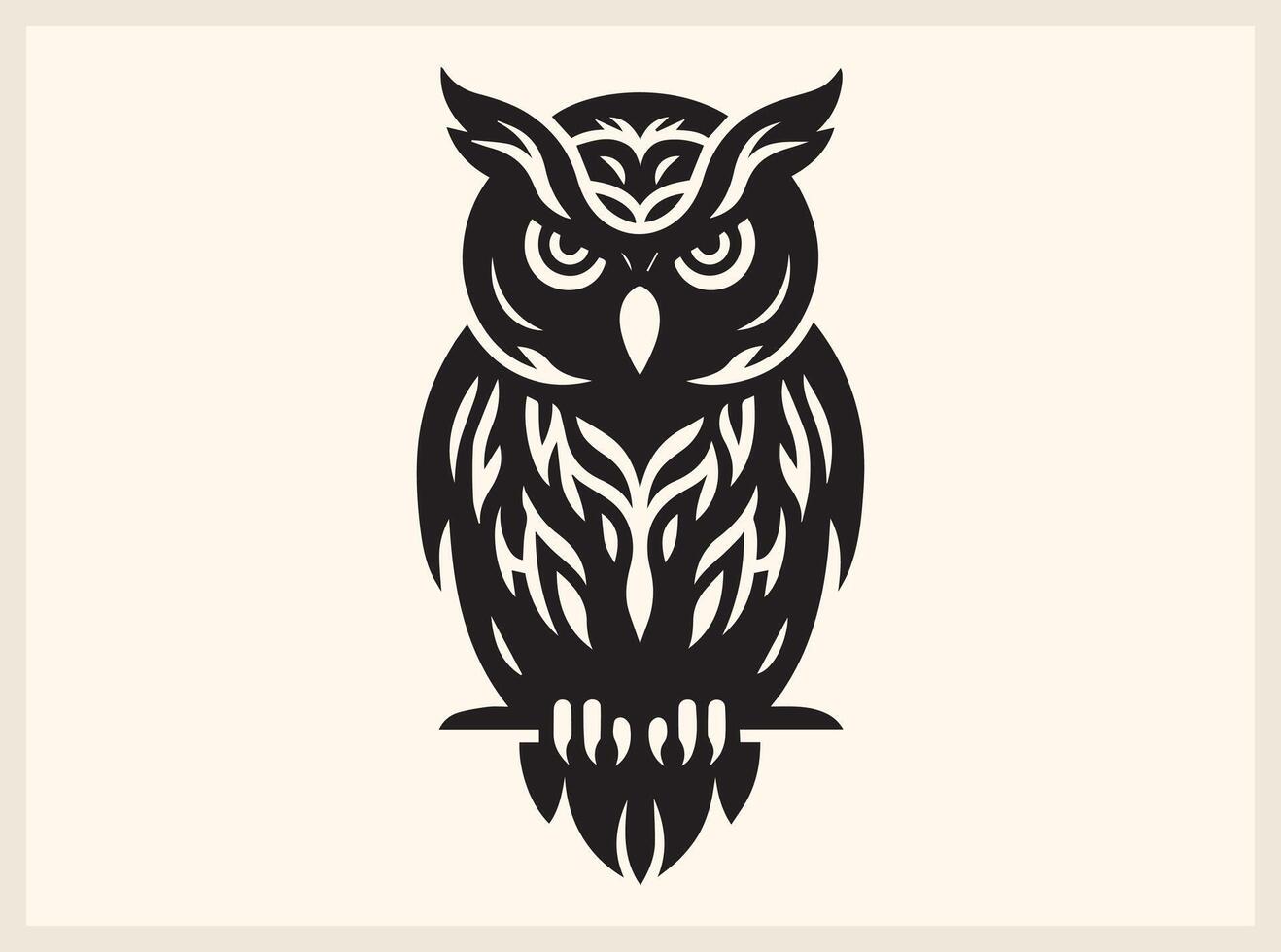 Striking Owl Silhouette for Dark and Gothic Themes vector