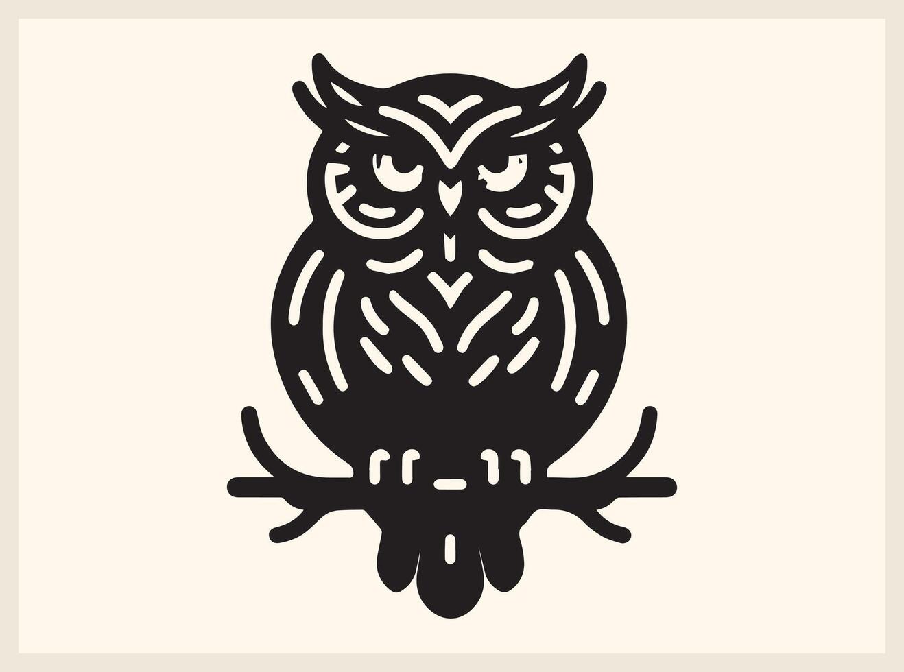 Owl Silhouette in Flight with Graceful Wing Spread vector