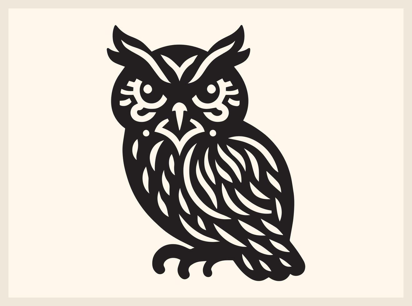 Wise Owl Silhouette Symbolizing Knowledge and Mystery vector