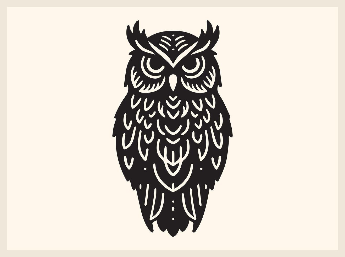 Black Owl Silhouette with a Mysterious Look vector