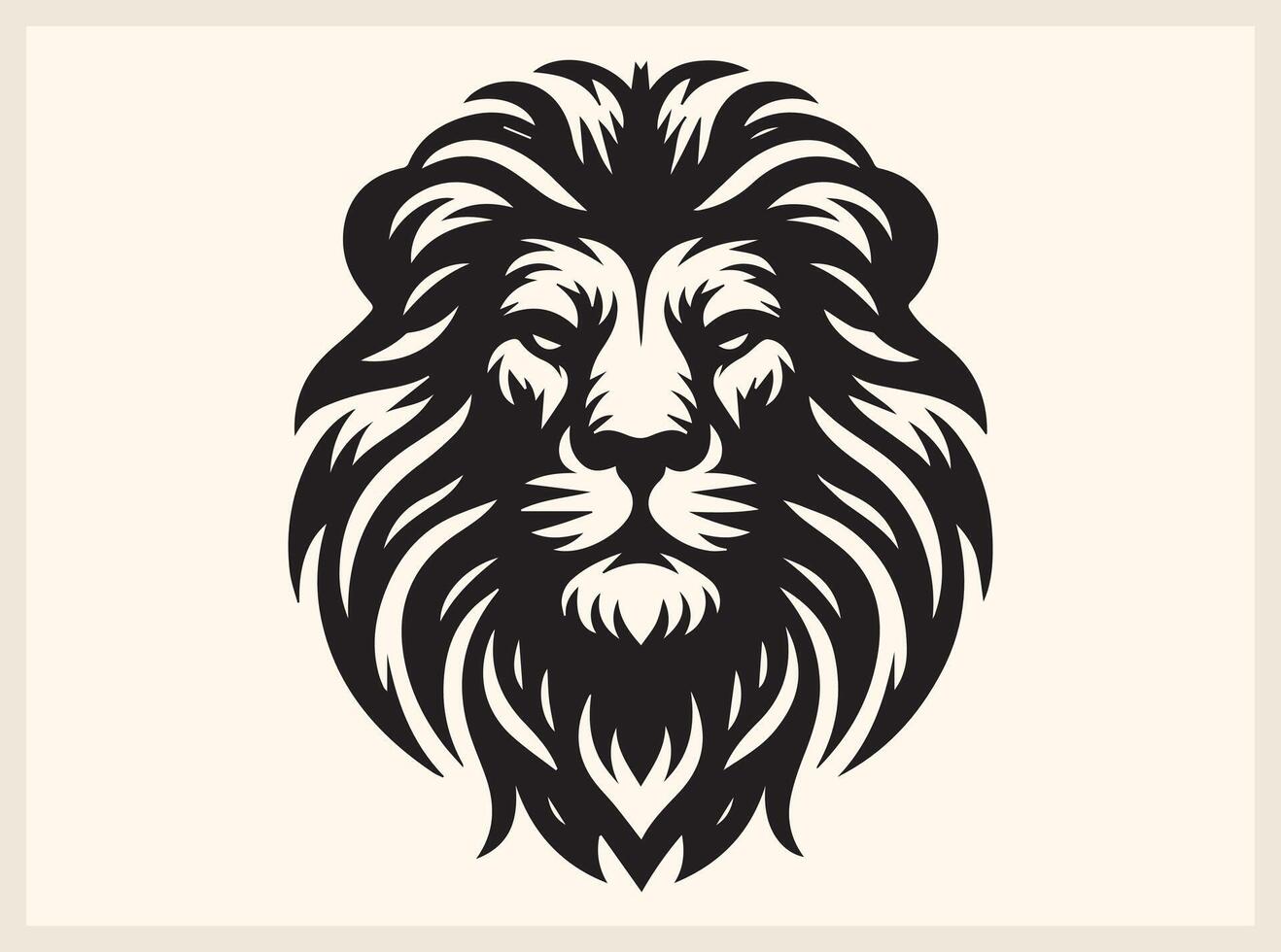 Lion Head Silhouette with Strong and Elegant Features vector