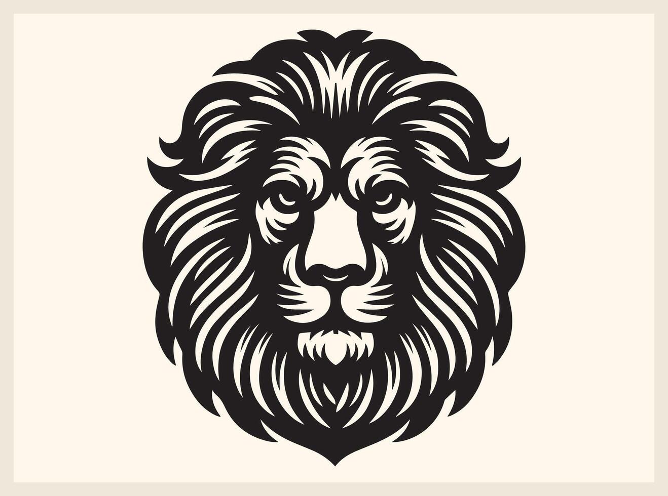 Minimalist Lion Face Silhouette for Modern Art vector