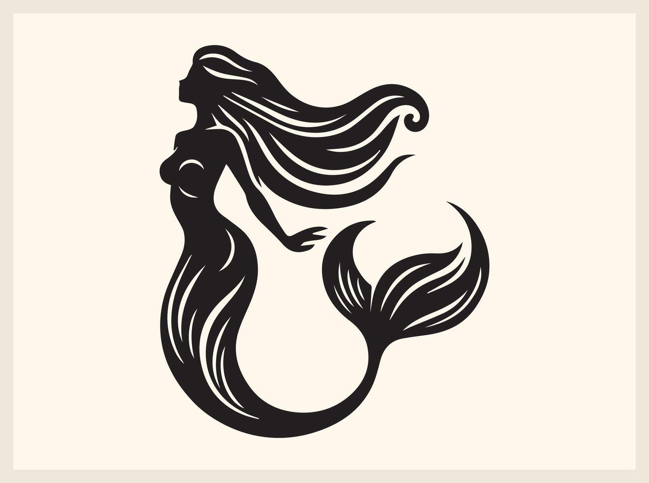 Enchanting Mermaid Silhouette for Fantasy Art vector
