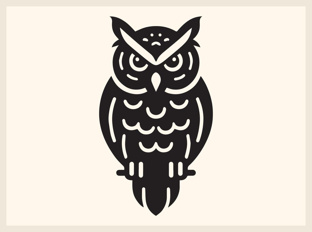 Mysterious Owl Silhouette Sitting on a Branch vector