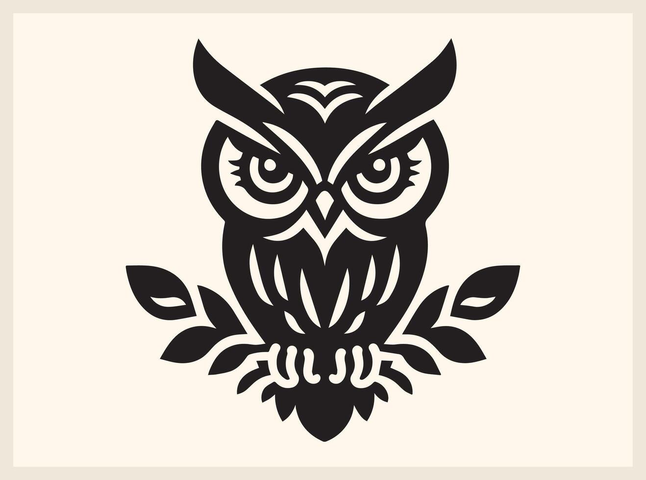 Majestic Owl Silhouette with Wide Open Wings vector