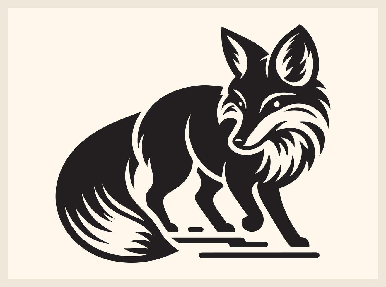 Iconic Fox Silhouette in a Hunting Pose vector