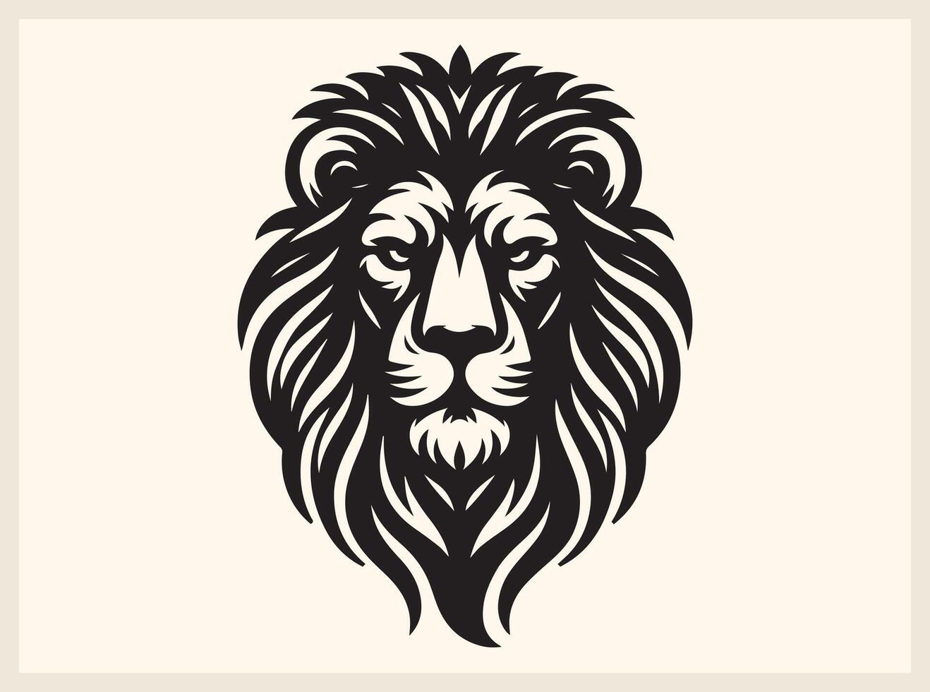 Lion Face Silhouette with a Majestic and Noble Look vector