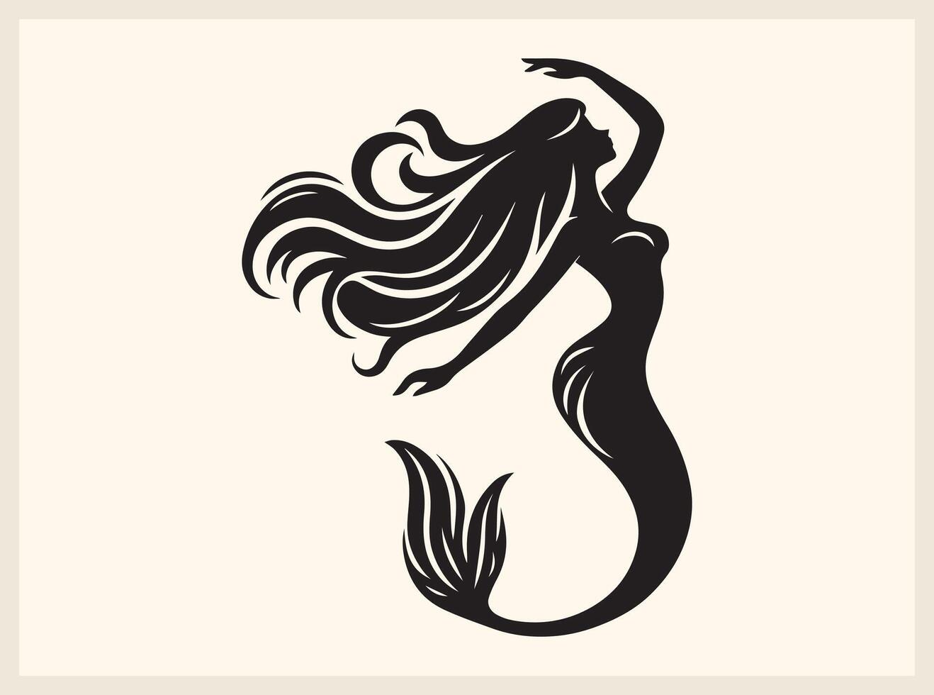 Stunning Mermaid Silhouette for Digital and Print Designs vector