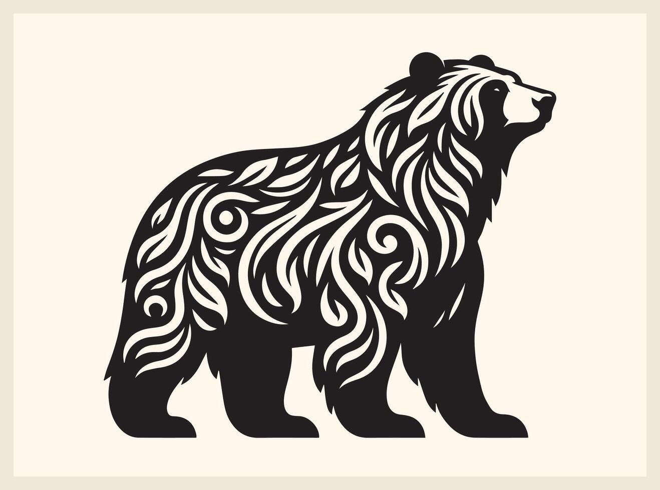 Wild Bear Silhouette Perfect for Outdoor and Wildlife Art vector