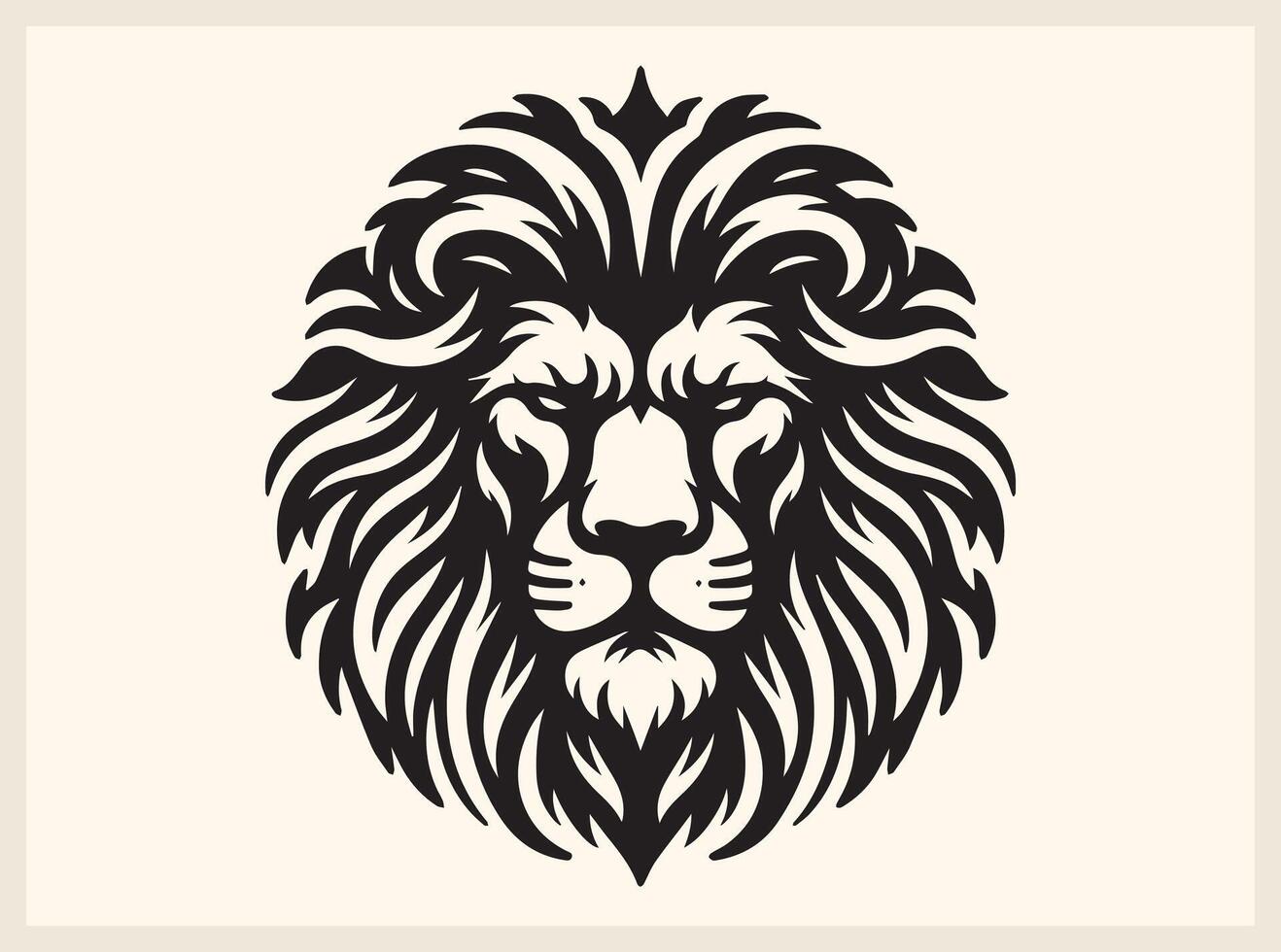Iconic Lion Face Silhouette Representing Courage vector