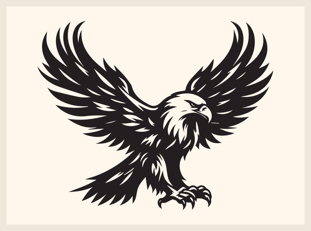 Symbolic Eagle Silhouette Representing Strength vector