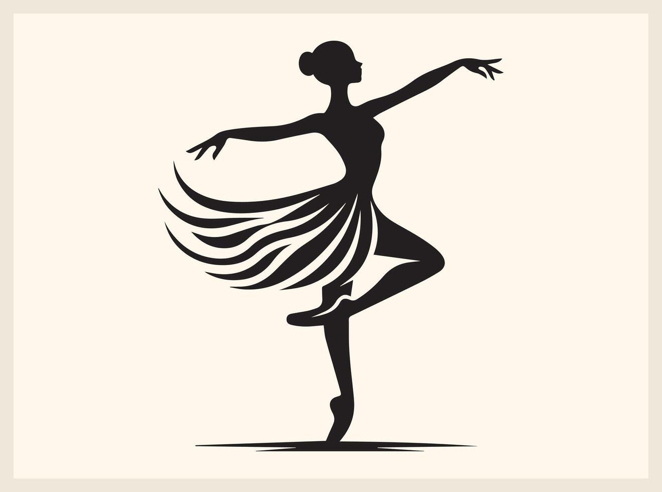 Ballet Dancer Silhouette Balancing on One Foot vector