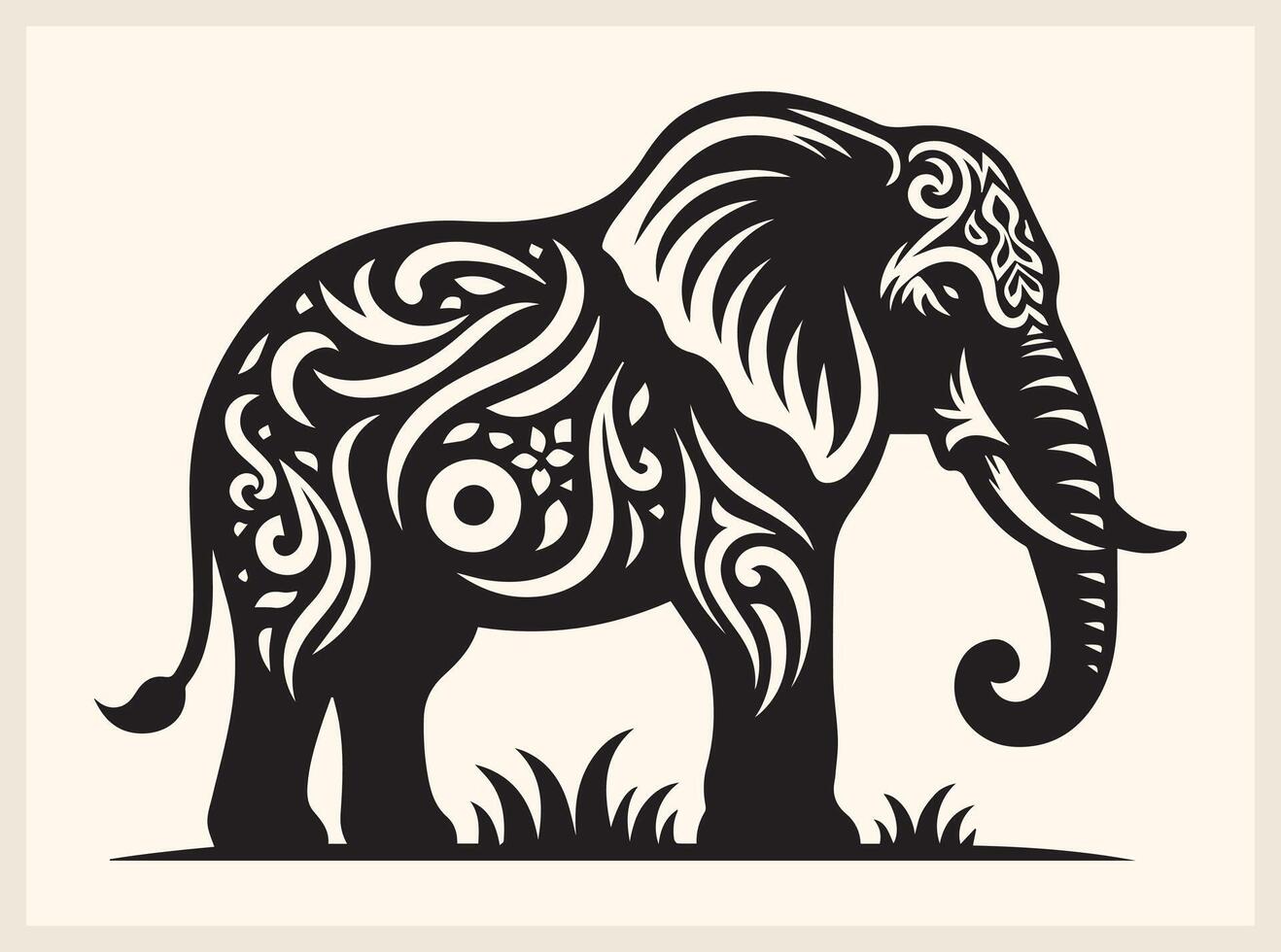 Stunning Elephant Silhouette for Safari and Jungle Art vector