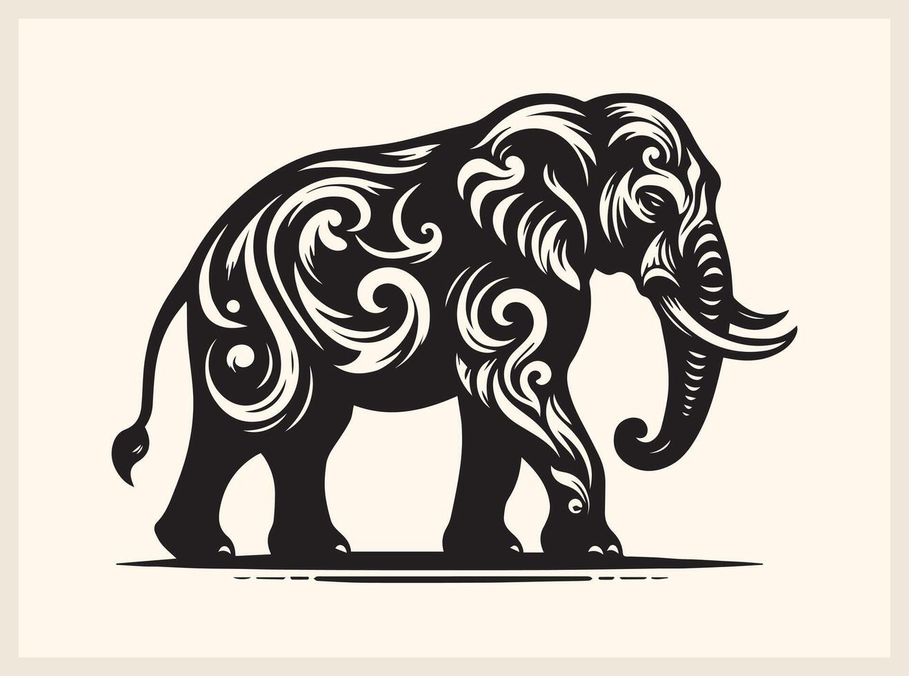 Minimalist Elephant Silhouette with Simple Lines vector