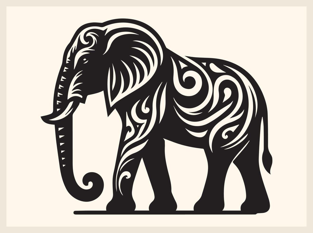 Bold Elephant Silhouette with Majestic Presence vector