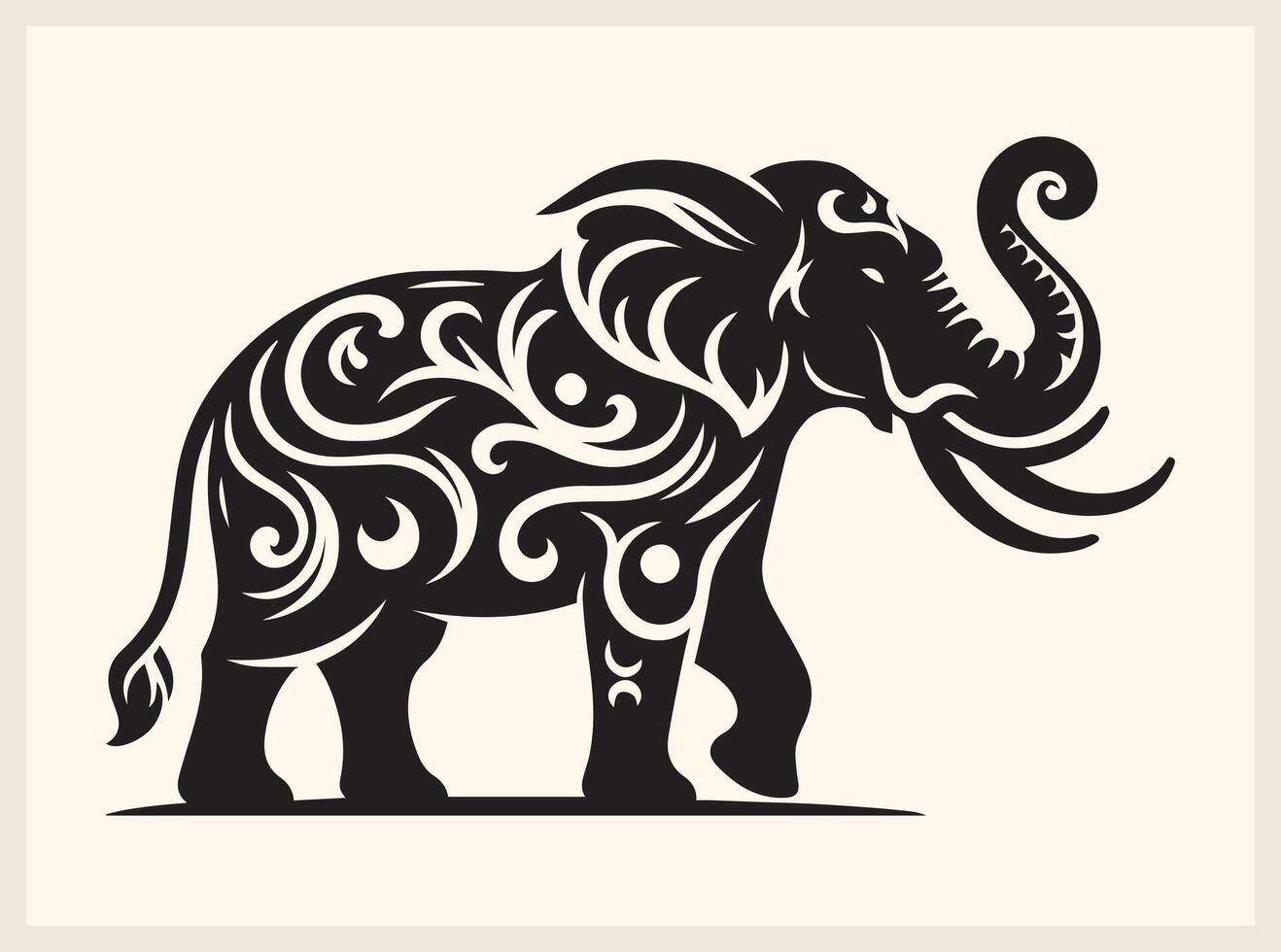 Elephant Silhouette Illustration for Wildlife Designs vector