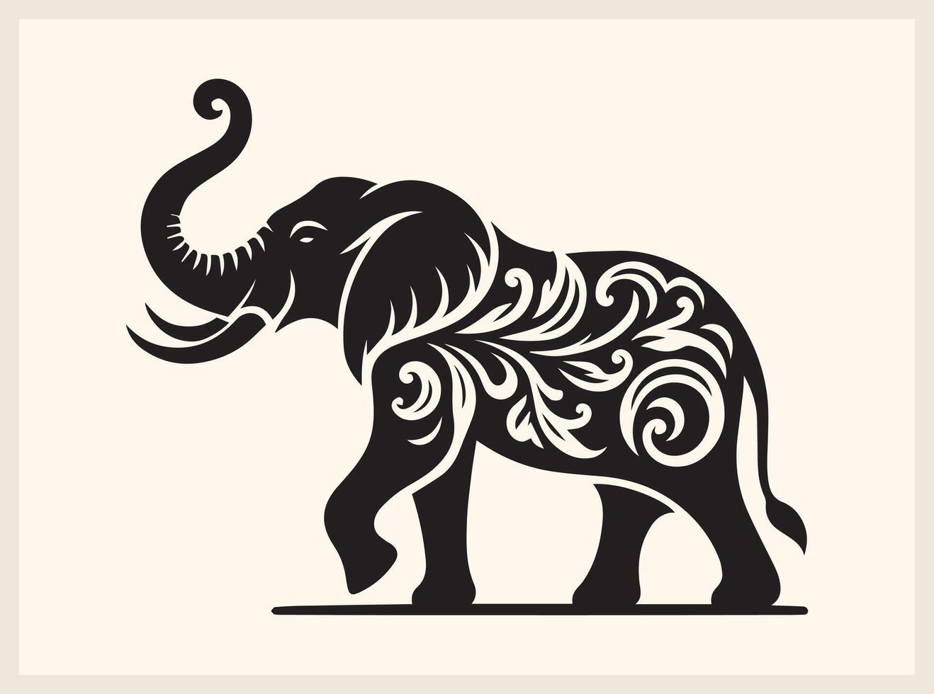African Elephant Silhouette Perfect for Wildlife Themes vector