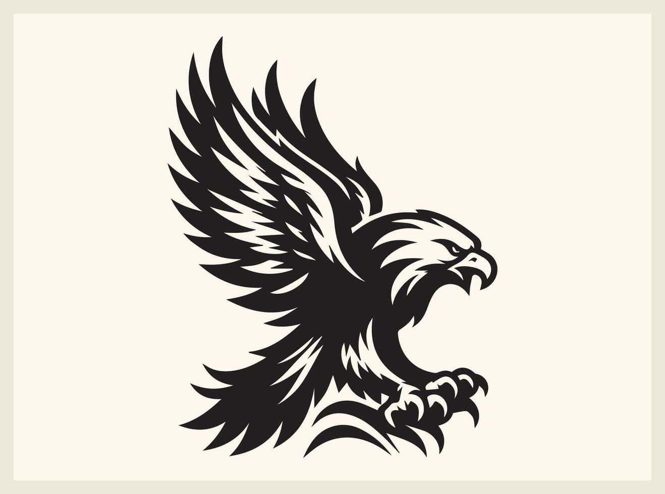 Stunning Eagle Silhouette with Elegant Wing Pattern vector