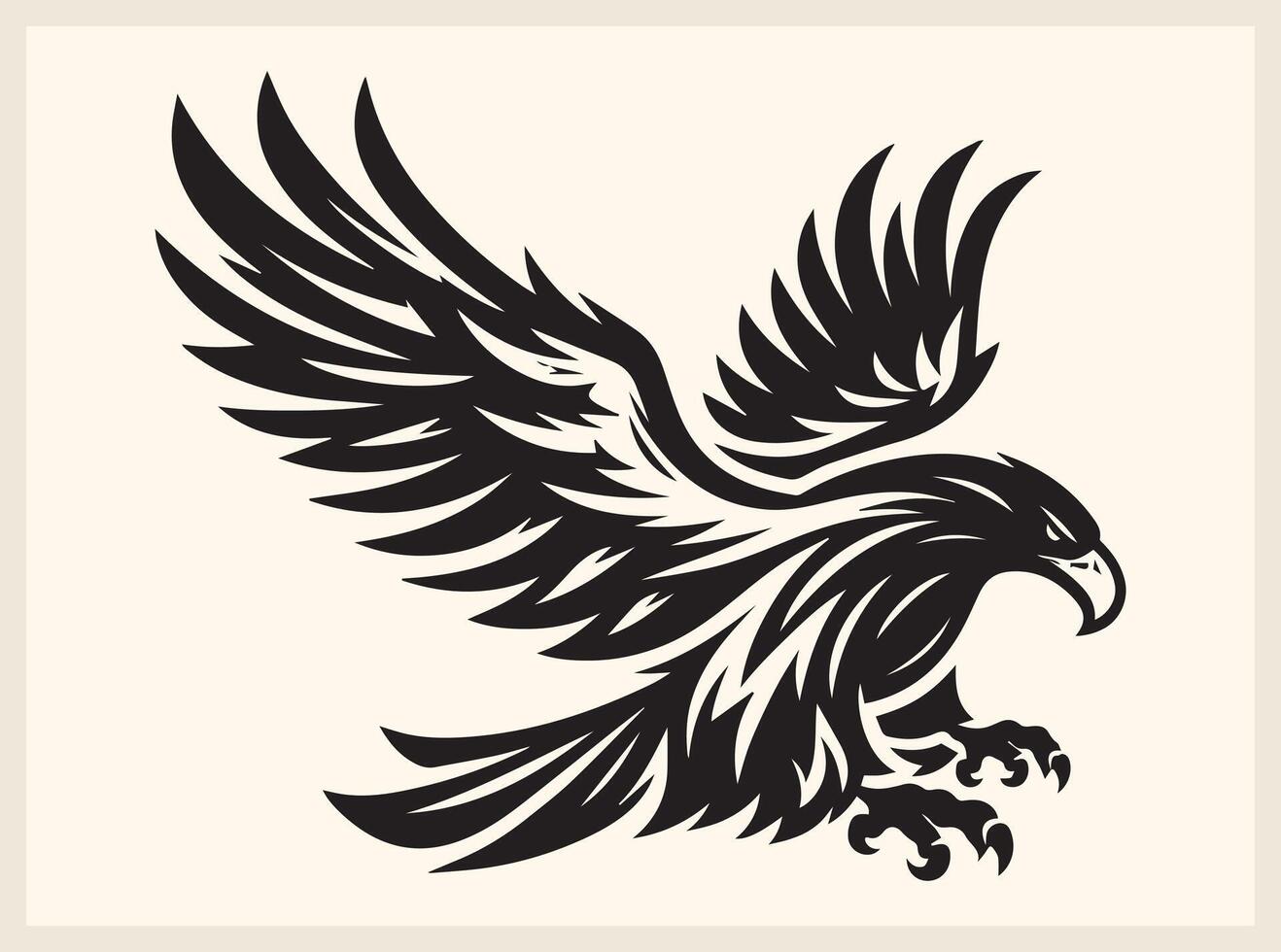 Majestic Eagle Silhouette Flying in the Sky vector