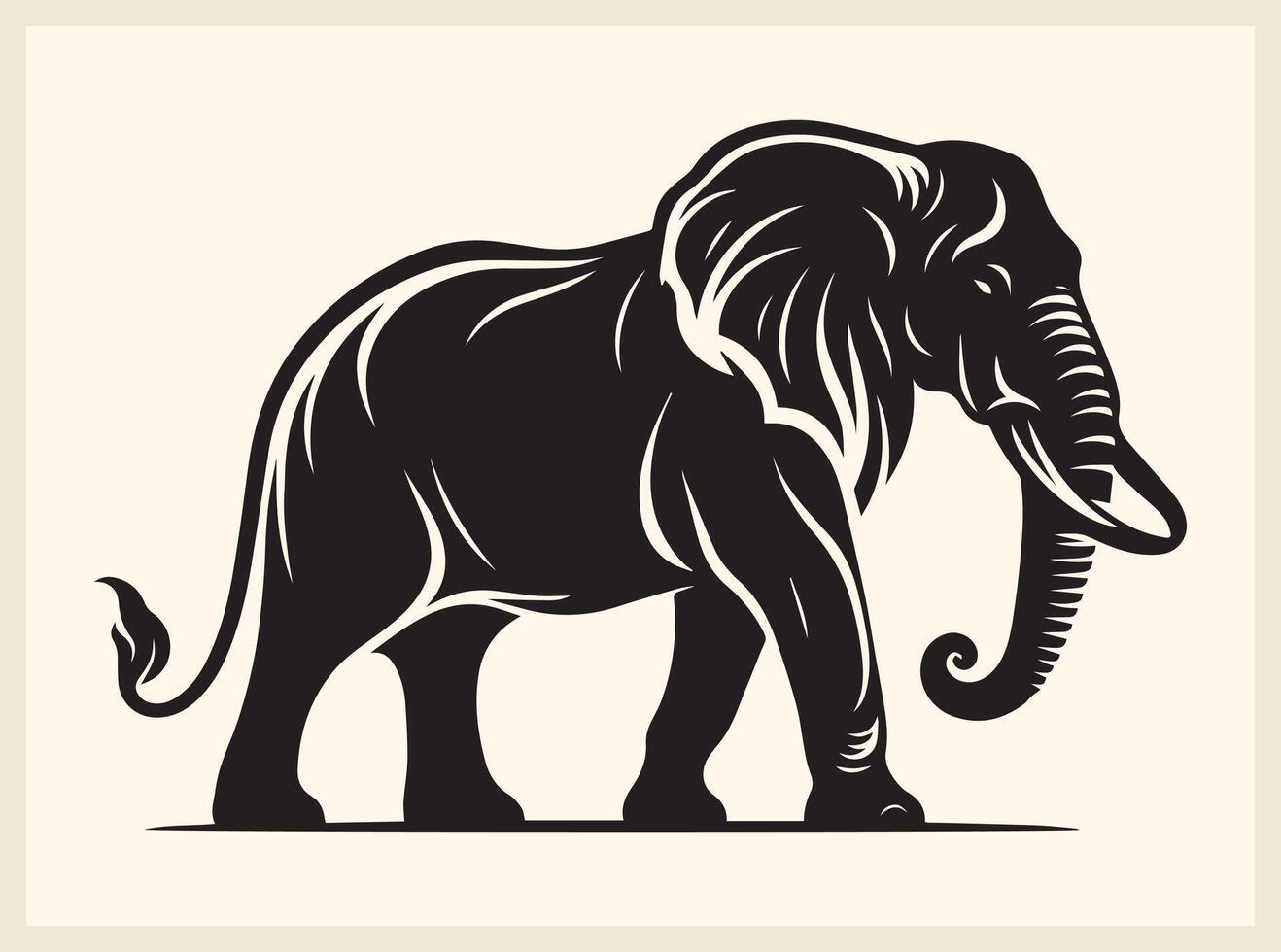 Wild Elephant Silhouette in the Heart of Nature vector