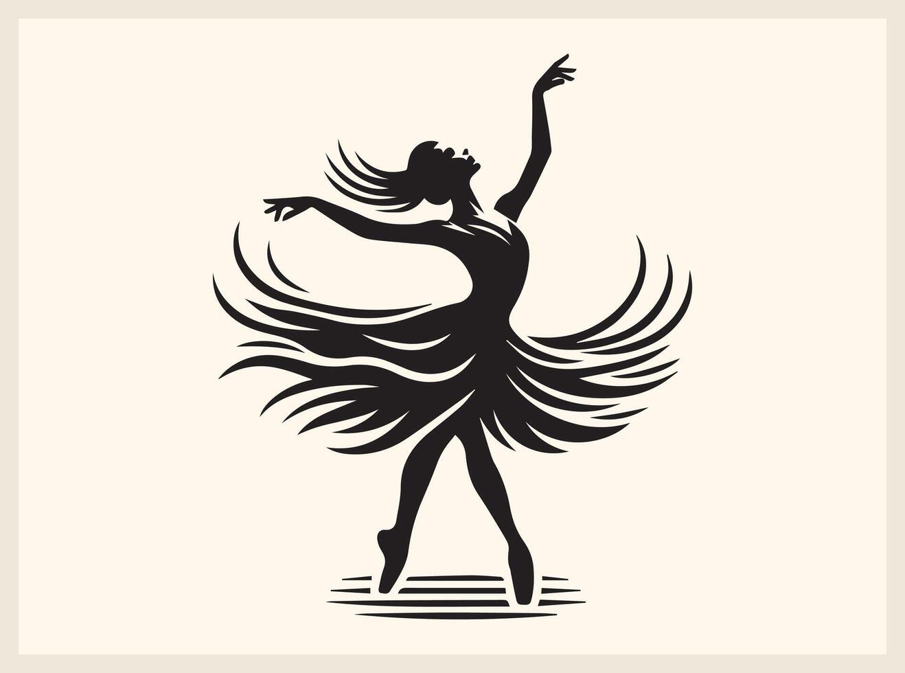 Dynamic Ballet Dancer Silhouette with Fluid Movements vector
