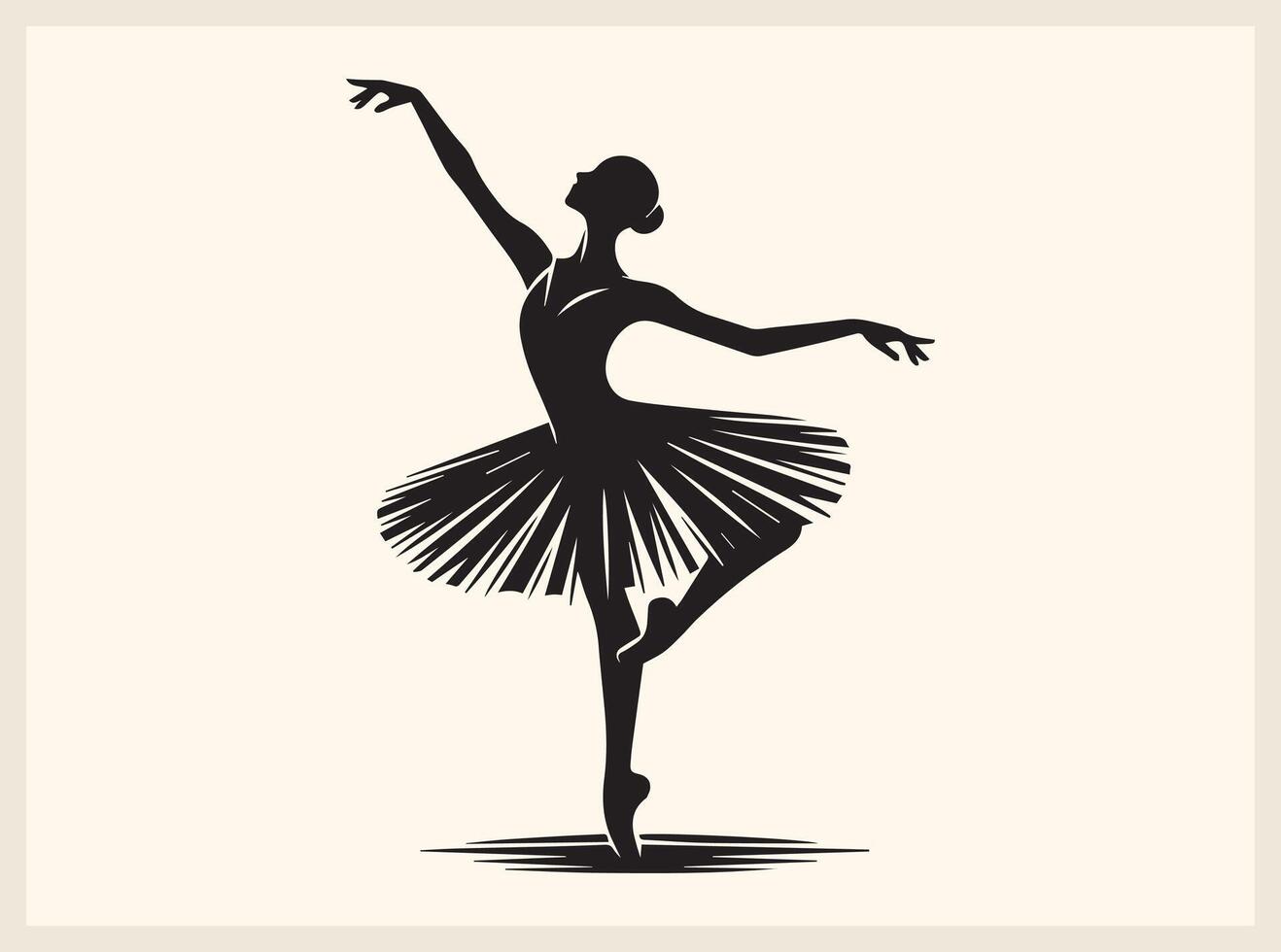 Elegant Ballet Dancer Silhouette in Graceful Pose vector