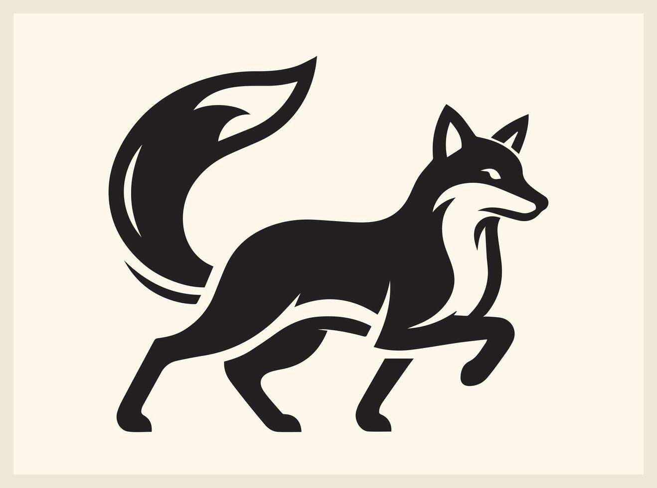 Fox Silhouette with Sharp Eyes and Pointed Ears vector