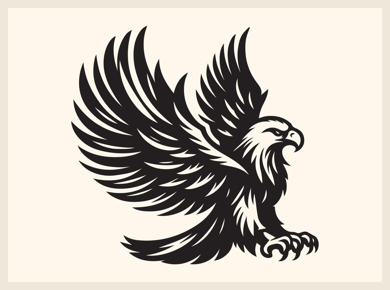 Eagle Silhouette Soaring Gracefully Above Mountains vector