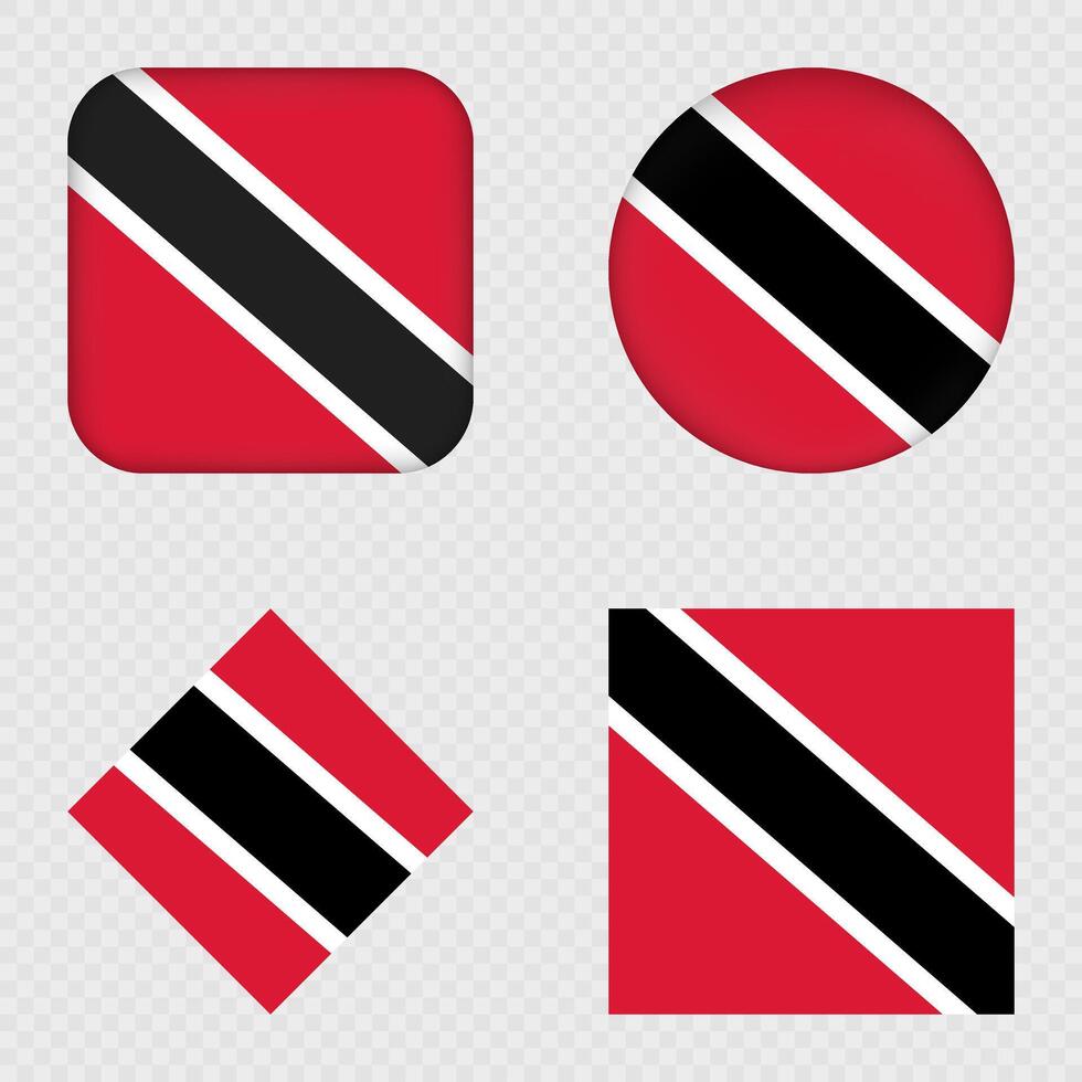 Trinidad and Tobago Flag Icons Pack. vector